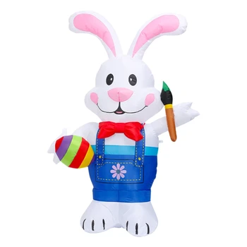 1,8 m Täispuhutav Easter Bunny Doll LED Night Light Joonis Hoovis Väljas Aed Mänguasjad Pool Ornament Teenetemärgid