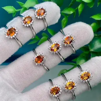 10TK Looduslik kivi tsitriin ringi naiste Poole pulm ehteid Võlu tervendav crystal gemstone reguleeritav sõrmus
