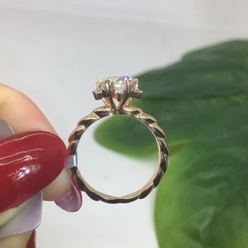 14K Rose Gold Moissanite Ring erilist Lille kuju abielusõrmus Aastapäeva kihlasormus Luksus stiilis
