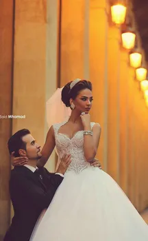 2016 vestido de noiva casamento princesa Ilus Kullake Appliqued Ütles Mhamad Pulm Kleidid Morsiamen Hommikumantlid