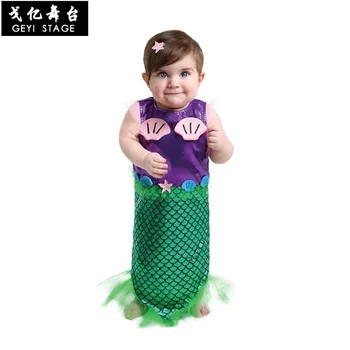 2019 seksikas kostüümid beebi tüdrukud princess ariel kleit väike Merineitsi Ariel printsess Cosplay kostüüm merineitsi kleit