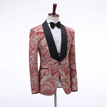 2020 Elegantne Projekteerib Ametlik Õie Meeste Ülikonnad Peigmehe Smoking Meeste Slim Fit 3 Tükki Bleiser Pulm Kostüümid Meeste Peigmees