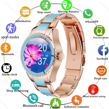 2021 Uus HD Kõne Smart Watch Naiste Südame Löögisageduse, vererõhu Monitor Muusika Mängija Kohandatud Dial Daamid Smartwatch Android ja IOS