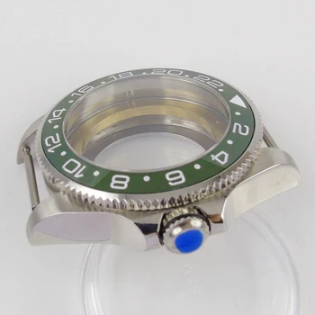 43mm roheline keraamiline sisesta bezel sapphire klaas watch juhul sobib nh35 miyota 8215 liikumine