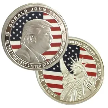 50 tk uusim 2018 Donald Trump vabaduse teema münte hõbetatud pääsme 40 mm USA banner suveniiride teenetemärgi mündi