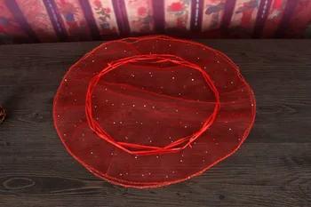 500pcs läbimõõt 35cm Punane Ring Organza Kott Pingutusnöör ehted pakendamise kotid Pulm/kingitus/food/kommi/Christmas Lõng kott