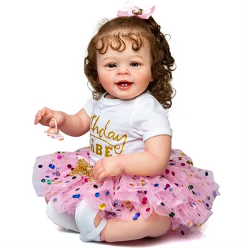 60CM Detail Värvitud Nahk Pehme Silikoon Uuestisündinud Baby Doll Väikelapse Tüdruk Maggie Armas Naeratav Bebe Uuestisündinud Bonecas Laste Sünnipäeva