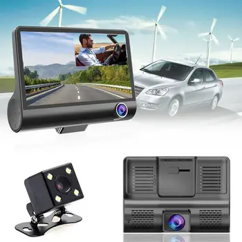 Auto 3 Objektiivi Rearview Mirror Kaamera DVR Kaamera Video Recorder Koos G-sensor
