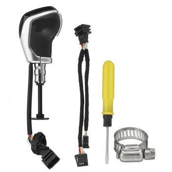 Auto Automaatne Elektriline LED Gear Shift Knob jaoks - Golf 6 7 Passat Seat Leon Octavia või Superb nahkkattega Käigukanginupp Käsipall