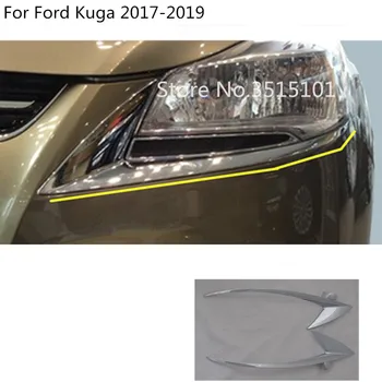 Auto Kere Esi-Pea Kerge Kulmu Lamp Kapuuts on Survevalu Raam Kinni ABS Chrome Trim 2tk Ford Kuga Põgeneda 2017 2018 2019 2020