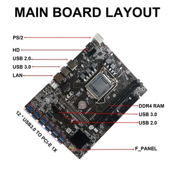 B250C BTC Kaevandaja Emaplaadi koos G3920 või G3930 CPU+DDR4 4GB 2666MHZ RAM+SATA Kaabel 12XPCIE, et USB3.0-Kaardi Pesa LGA1151 BTC eest
