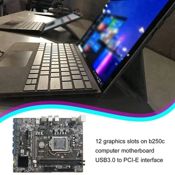 B250C Kaevandamine Emaplaadi koos G4560 CPU+SATA SSD 128G 12XPCIE, et USB3.0 Graafika Kaardi Pesa BTC
