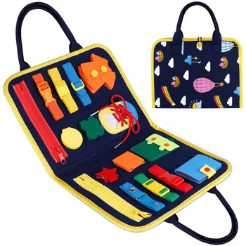 Baby Väikelapse Hõivatud Juhatuse Montessori Sensoorse Aktiivsuse Juhatuse Väikelapsed Õpivad Kleit Mänguasi Õppimine Montessori Mänguasjad Mänguasi kingitused