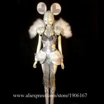 Ballroom Miki Catwalk Näitab Naiste Kostüüm Karnevali Victoria Seksikas Daam õhtukleit Kabaree Staadiumis täitmiseks Tants DJ Riided