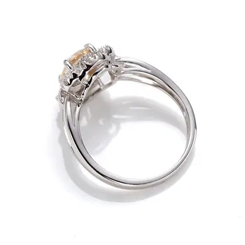 BOEYCJR 925 Hõbe 1ct 5*7mm Smaragd lõigatud Šampanja Moissanite VVS1 Pulmad Engagement Diamond Ring Naistele