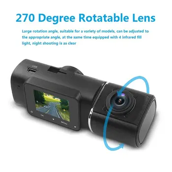 Dual Lens Auto Kriips Cam Dvr Registrator Full HD Video Recorder Ees ja Sees Salongi Kaamera Multi-function Sõidu Diktofon