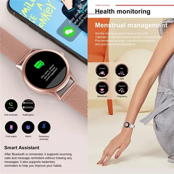 GEJIAN Uus Daamid Smart Watch Naiste Füsioloogilisi Südame Löögisagedus, vererõhk, Jälgida Android, IOS Veekindel Smartwatch Naine
