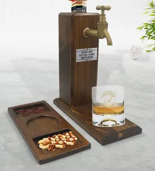 Isikupärastatud Pea Kiri Nimi Disain Whisky Cup & Puuduta naturaalsest Puidust Stand & täispuidust Ristküliku Esitlus Tabağı küpsis