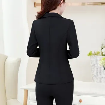 Kevadel ja Sügisel, laaditakse uued naiste OL intervjuu office Slim tahke ülikond +Solid color Slim püksid Kaks tükki / sets
