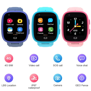 Laste Smart Watch 4G WiFi GPS LBS Tracker SOS Kõne Video Chat Veekindel Lapsed Smartwatch Kooskõlas Android/iPhone IOS