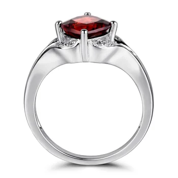 Leige Ehted Looduslik Granaat Ringi Sterling Hõbe 925 Punane Gemstone Engagement Lubadus Rõngad Naiste Aastapäeva Kingitus