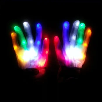 Lepinguosalise Jõulud Kingitus LED Värvikas Hõõguv Kindad Uudsus Käe Luud Etapp Magic Sõrme Näitavad, Päevavalgus Tants Vilkuv Kinnas