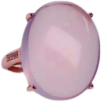 Lihtne suur gemstone ring pool 15mm*20mm naturaalne roosa kvarts sõrmus 925 tahkest hõbedast roosa kvarts ehted kingitus naisele