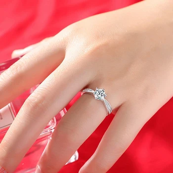 Looduslik Moissanite Rõngad 925 Tahkest Sterling Silver klass 6 küünis pulmad Engagement diamond ring