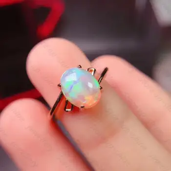 Luksuslik õhkkond hot müük stiil looduslik opaal sõrmus 925 hõbe naiste sõrmus üllas ja elegantne