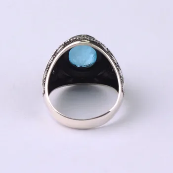Mansi 925 Hõbe Paraiba Turmaliin Käsitöö Ring, Ovaalse kujuga gemstone sterling silver ring, Taevas Sinine Paraiba Turmaliin Ringi