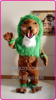 Maskott roheline palus juuksed maskott lõvi kostüüm kohandatud uhke kostüüm anime cosplay mascotte teema kostüüm karnevali kostüüm