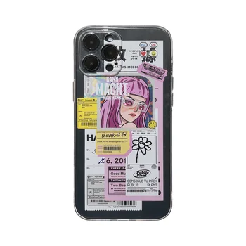 ML1 2022 Kunsti Retro Graffiti Silt Tüdruk korea Telefoni Case For iPhone 12 11 Pro Max Xr X Xs Max 7 8 Puls SE 2020 Juhtudel Pehme