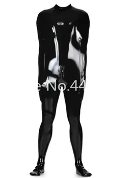 Must Laadi Lateksist Catsuit Unisex Naljakas Lateks Bodysuit Seksikas Kostüümid Tagasi Tõmblukk Custom Made