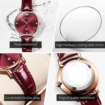 OLEVS 2021 top style mood daamid vaadata luksus nahast rihm quartz watch daamid vaadata Reloj Mujer Montre femme 520 kingitus
