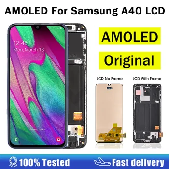 Originaal Samsung Galaxy A40 LCD Ekraan Ja Puutetundlik Digitizer Asendamine Varuosade Galaxy A40 LCD Ekraan