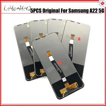Palju 5tk A22 5G LCD Samsung Galaxy A22 5G LCD Ekraan Puutetundlik Digitizer Assamblee Samsung A226 Originaal Ekraan