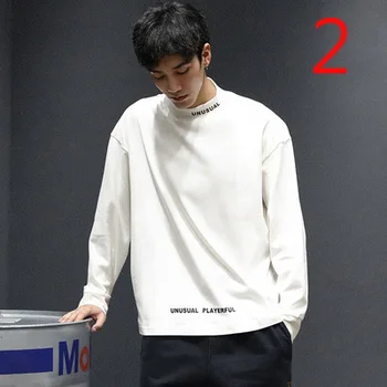 Pikkade varrukatega T-särk mees 2019 aasta sügisel new korea versioon ümber kaela casual trend meeste särk
