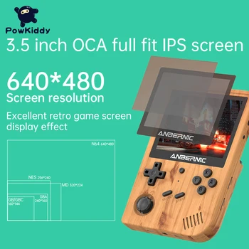 Powkiddy Uus 3,5-tolline RG351V Nostalgiline Retro Handheld mängukonsooli Ehitatud 3000 Mängu Video Väljund WIFI Vibratsiooni Laste Mäng