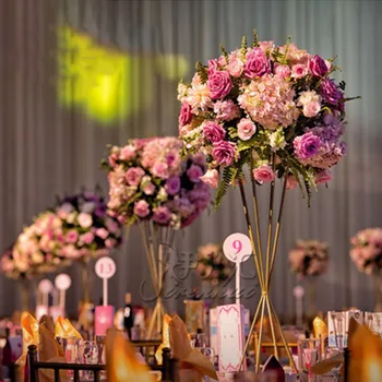 Pulm teenetemärgi samba metallist lill seista lühter keskpunkt pulmad decor etapp