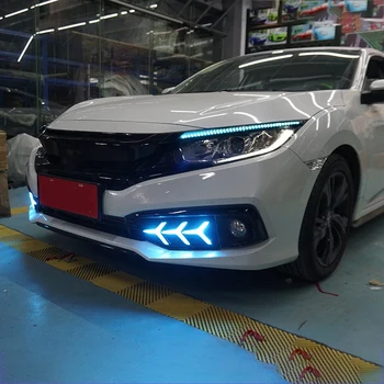 PÄEVATULED LED päevasõidutuli, kus Omakorda Fishbone Kolme Värvi esistange Kerge Honda Civic 2019-2020