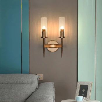 Põhjamaade LED Seina Lamp Kuldne Metallist Klaasist Seina Lambid elutoa Seina Decor Magamistoaga Kaasaegne Vahekäiguga Veranda Koridori Seina Tuled