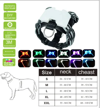 Rakmed Pet Products dogled Suur 7 1 värvi Koera Rakmed Hõõguv USB krae jaoks suur koer