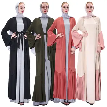 Ramadan Abaya Moslemi Naiste Pikk Maxi Kleit Kimono Türgi Seal Kaftan Islam Riided Araabia Rüü Kokteiliefekti Kleit Avatud Jilbab Dubai