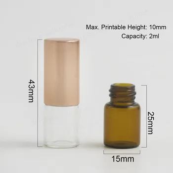 Reisi Selge Amber 2ml 3ml 5ml, 10ml rulli sisse rull Klaasist pudelid eeterlikud õlid roll-on korduvtäidetavaid parfüümi pudeli 500pcs
