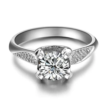 Royal Design Täiustatud Band 1 Karaat Tõeline 925 Sterling Hõbe Naiste Teemant Sõrmus jaoks Valentine