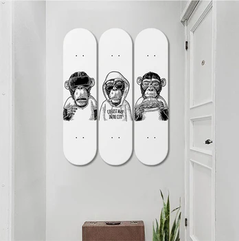 Rula Tekid Seina Art Gorilla Loominguline Dekoratiivsed Skate Board Unikaalne Seina Riputamise jaoks Teen Ruumi Teenetemärgi Parimad Kingitused