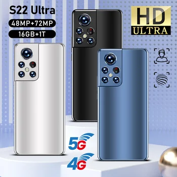 S22 ultra mobiilne telefon, globaalne versioon, 6.93 tolline full screen, 2400x3200 originaal, 16GB ram + 1t ROM, Android süsteemi 12