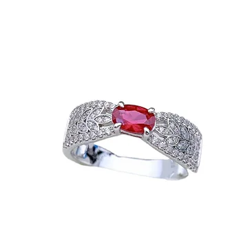S925 Sterling Silver Ring 4*6mm Ruby Roosa Täis Kõrge Süsiniku Teemant Sõrmus Isiku Kaasamine Ehted Naistele, 2021