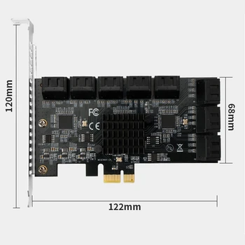 SATA PCIE 1X Adapter 16 Porti SATA PCIE 3.0 6Gbps Liides Määr Trassi Laiendamise Kaart, Arvuti Lauaarvuti