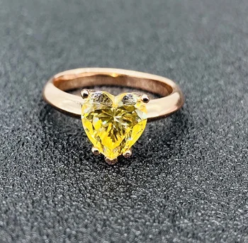 Solid 18K Kuld 1ct kollane Moissanite Teemant Sõrmus D värv VVS siseriikliku sertifikaadi 008